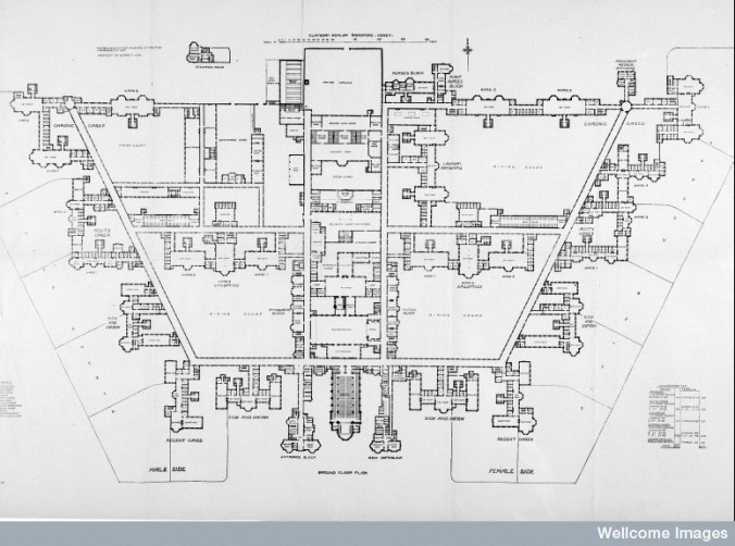 L0023315 Claybury Asylum, ground floor plan